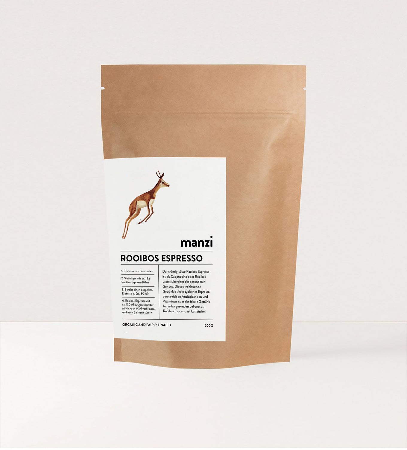 Rooibos Espresso bio, koffeinfrei von manzi, 200g Antioxidantien wildgewachsen Espressomaschine
